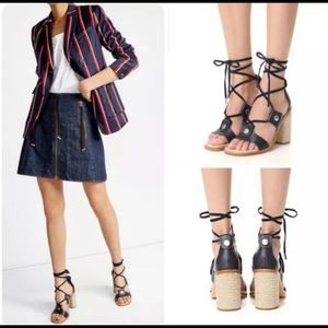 Rag & Bone Eden Lace Up Sandal in Navy Size 8